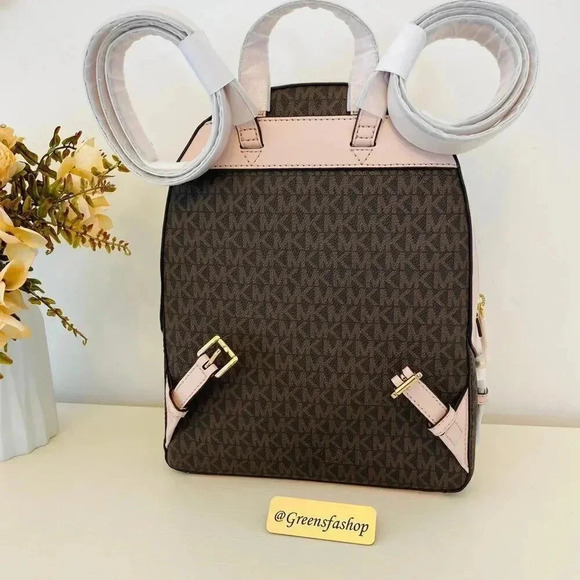 NWT Michael Kors Jaycee Medium Zip Pocket Backpack powder blush - Picture 6 of 10